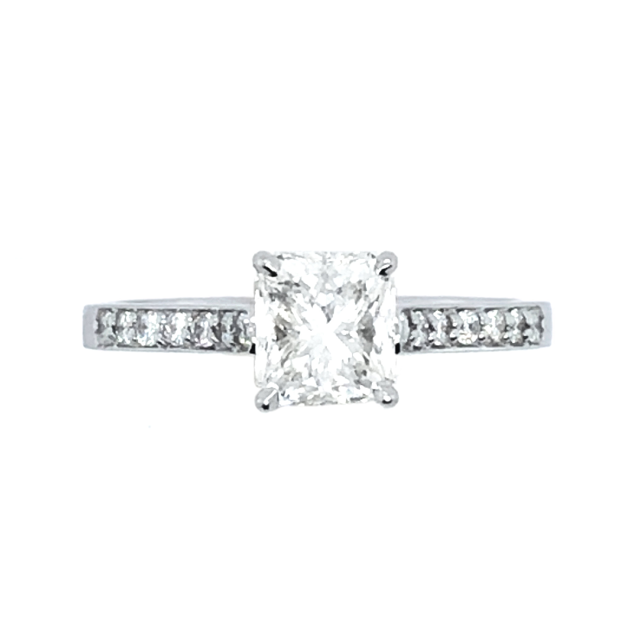 WHITE GOLD RADIANT CUT DIAMOND RING - Argo & Lehne Jewelers