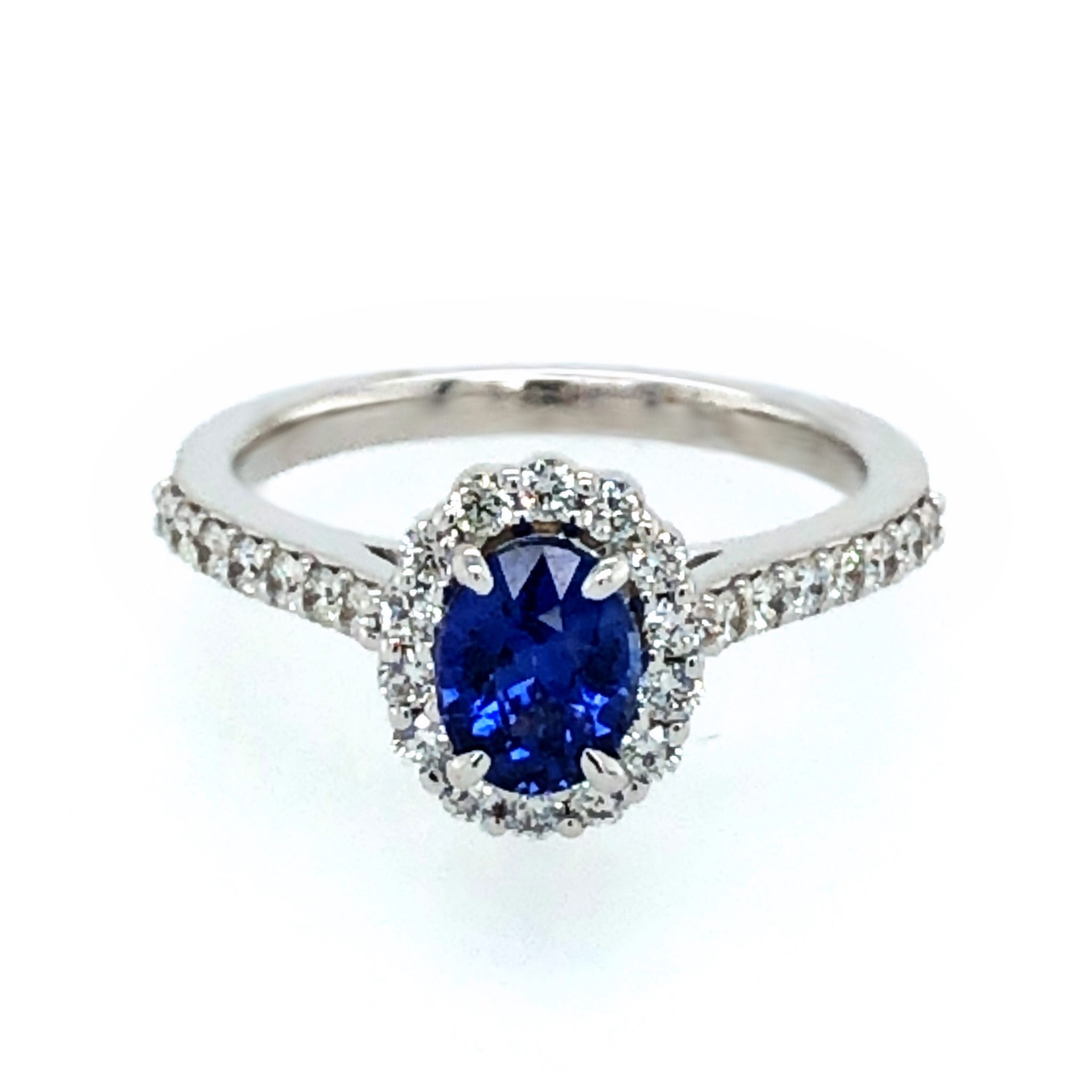 WHITE GOLD SAPPHIRE DIAMOND RING - Argo & Lehne Jewelers