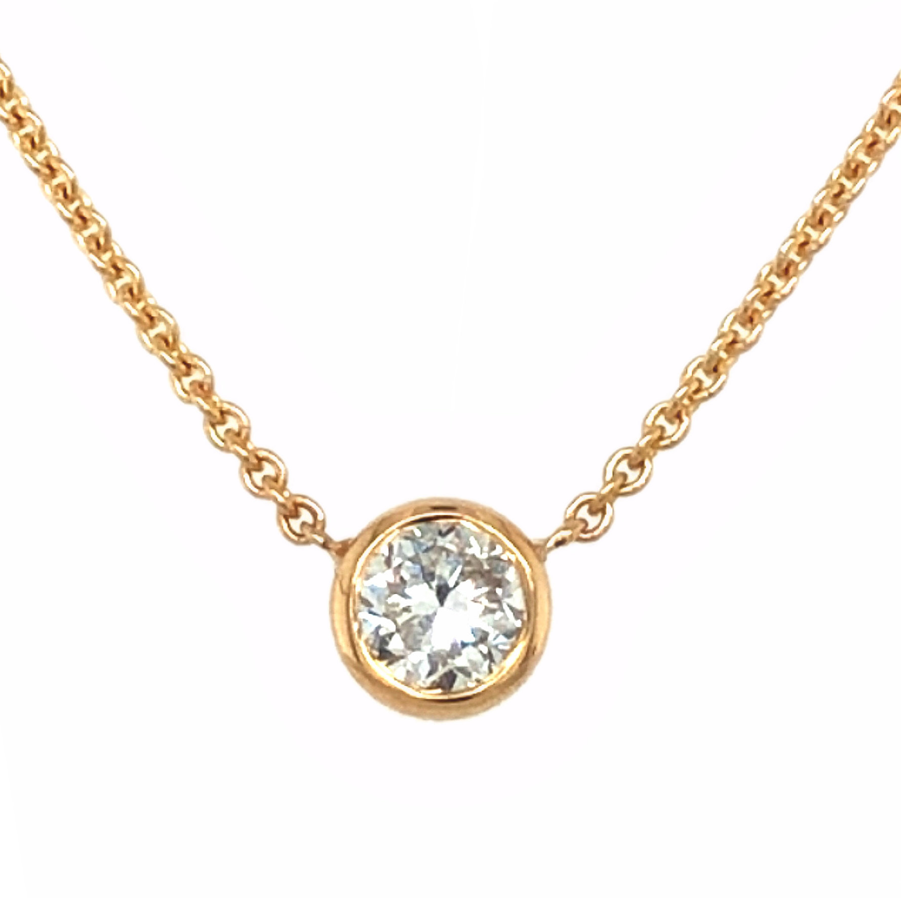 YELLOW GOLD DIAMOND SOLITAIRE PENDANT - Argo & Lehne Jewelers