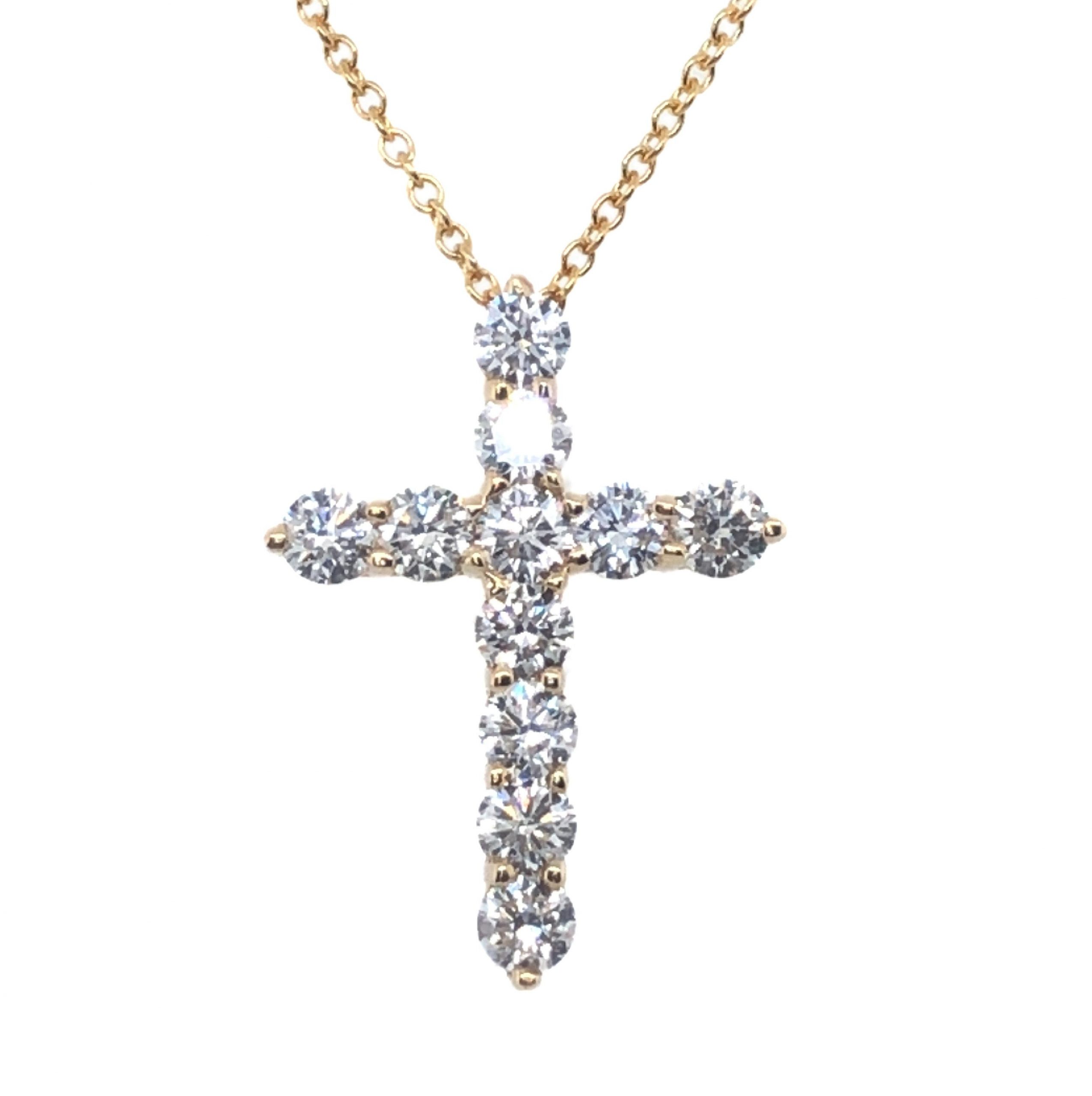 YELLOW GOLD DIAMOND CROSS PENDANT - Argo & Lehne Jewelers